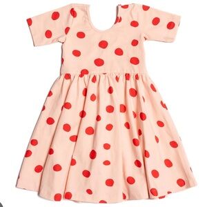 Alice + Ames Short Sleeve Ballet Dress in Blush Dot